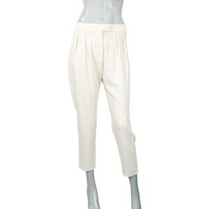 STUDIO NICHOLSON Women's Pleated Cropped high Rise Trouser Pants in Cream sz 2